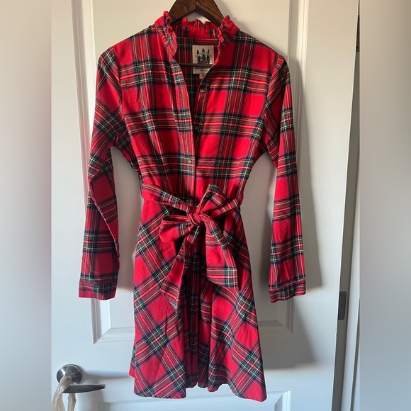 Kiel James Patrick KJP Winter Spice Flannel Dress Holiday Christmas Medium - Picture 3 of 4